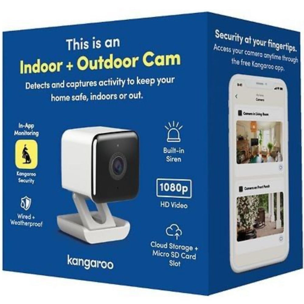 kangaROOS Indoor Outdoor Cam - Black and White